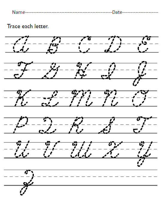 Cursive Practice Writing Worksheets