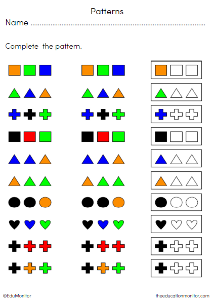 Colors Pattern Worksheet_EduMonitor-2 Colors Patterns Worksheets