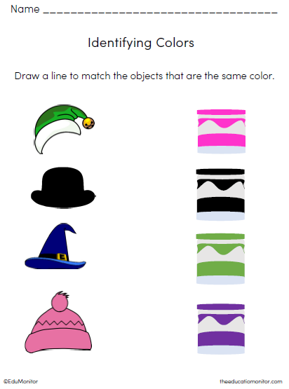Preschool Identifying Colors Worksheet