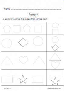 Preschool Patterns Activities Worksheet - EduMonitor