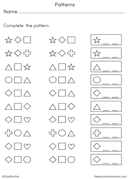 Shapes Pattern Worksheet_EduMonitor-2 Shapes Patterns Worksheets