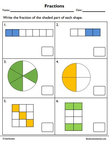 Fractions Math Worksheet Grade 2 - Edumonitor