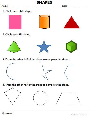 Shapes Worksheets for Grade 2 - EduMonitor | Science, Math, Language Arts