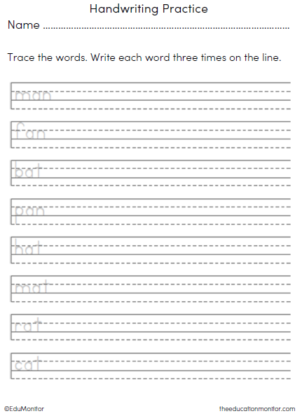 1st Grade Handwriting Practice Worksheet