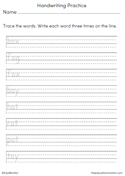 Grade 1 Tracing and Writing Printable - EduMonitor