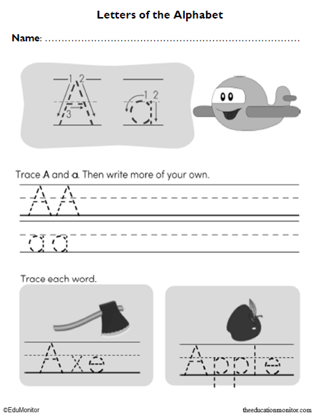 Alphabet A Kindergarten Worksheets