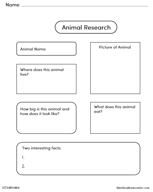 Animal Research Graphic Organizers for Kids - EduMonitor