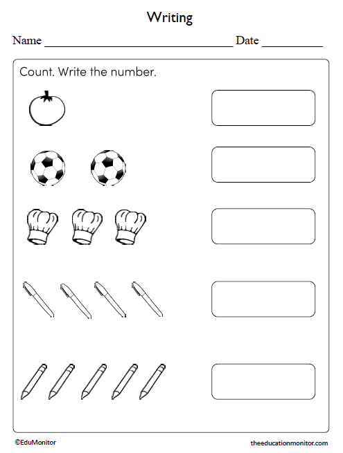 Writing Numbers Worksheets - EduMonitor | Science, Math, Language Arts