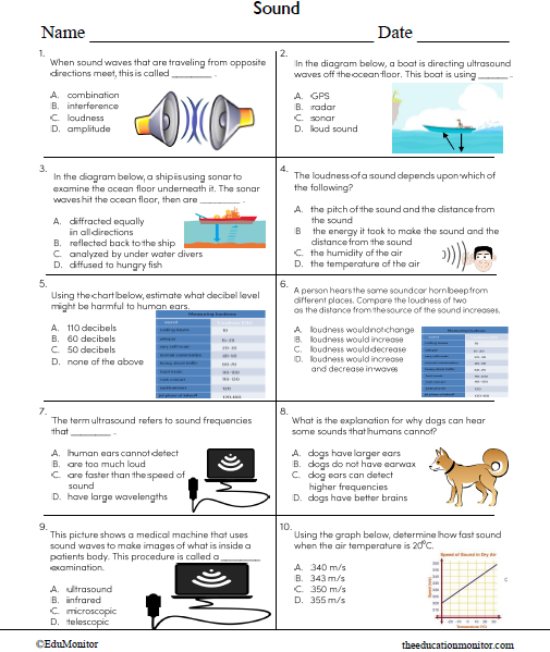 Sound Science Worksheet for Eighth Grade_EduMonitor Sound Science Worksheet for Eighth Grade