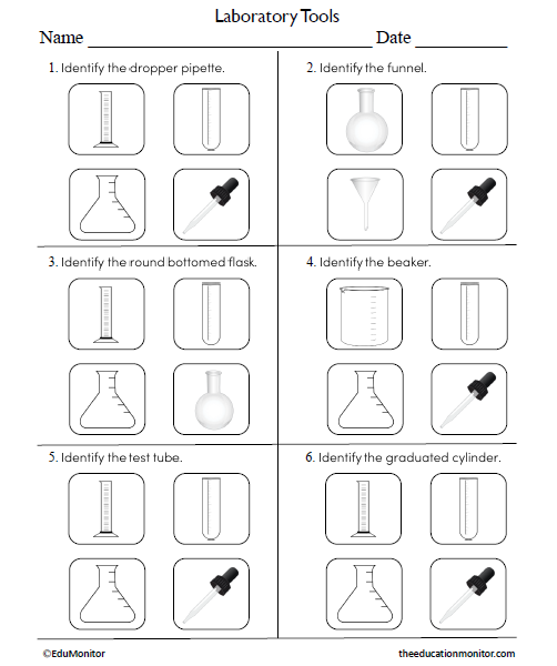 Laboratory Tools Science Worksheet for Grade 6 - EduMonitor