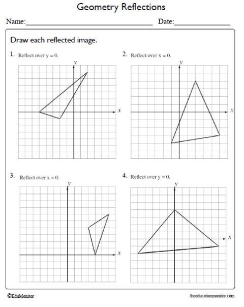 Geometry Reflections Worksheet For Grade 8 Edumonitor Science Math Language Arts 2100