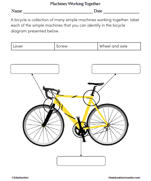 Machines Working Together Science Worksheet for Grade 7