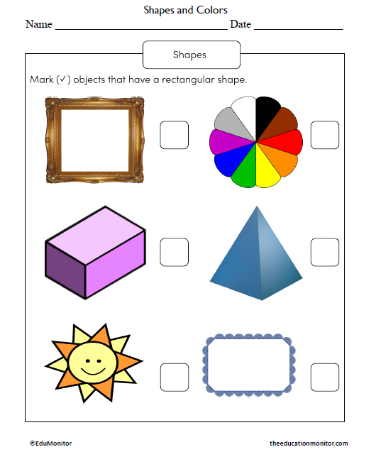 Shapes and Colors Science Worksheet for Grade 1_EduMonitor Shapes and Colors Science Worksheet for Grade 1