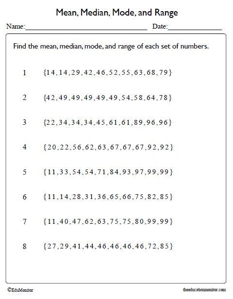 Statistics Worksheet for Grade 7 - EduMonitor | Science, Math, Language ...