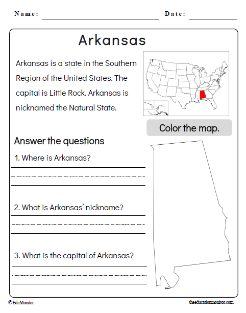 Arkansas State Worksheet