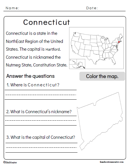 Connectitut State Worksheet