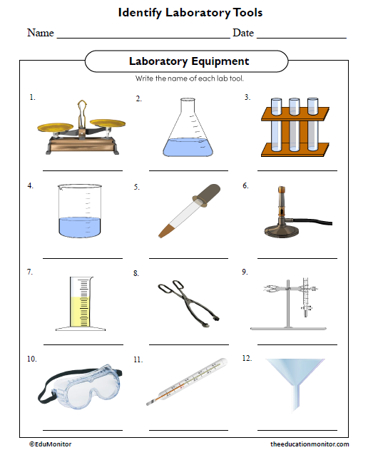 Identify Laboratory Tools Science Worksheet - EduMonitor