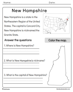 New Hampshire State Worksheet - EduMonitor | Science, Math, Language Arts