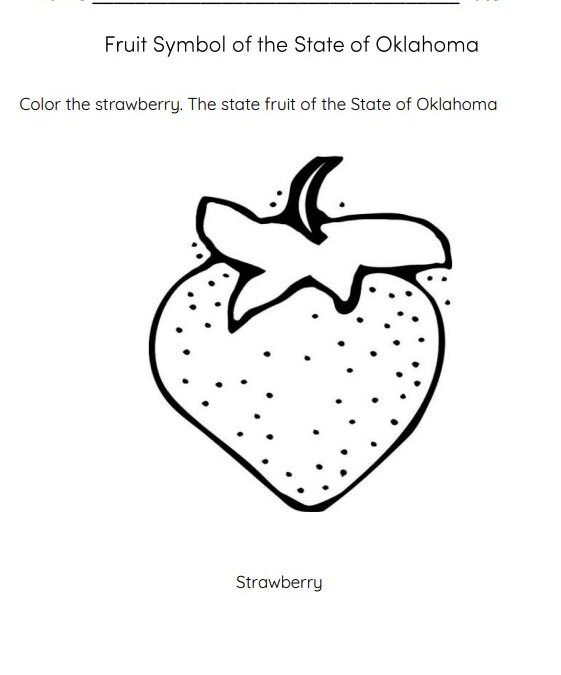 Oklahoma Fruit State Symbol Coloring Pages