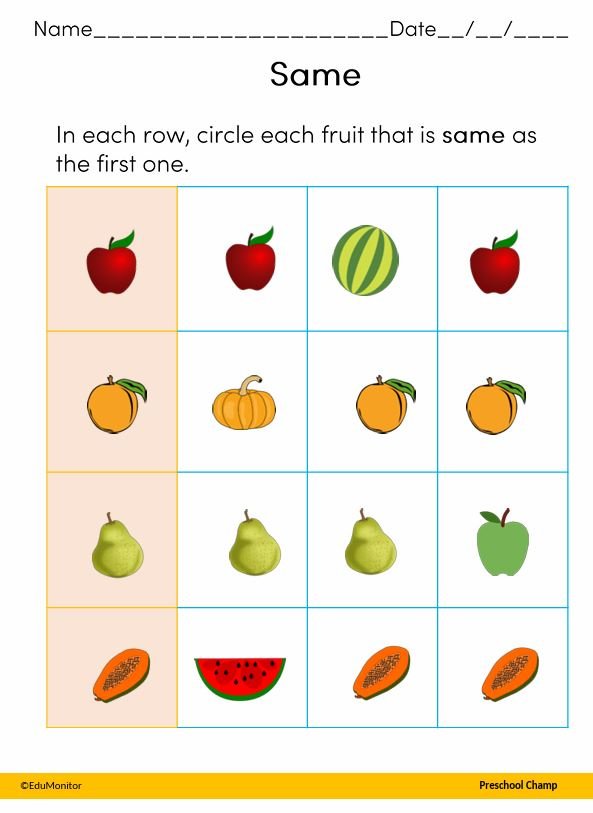 Preschool Science-Plants-Fruits Preschool Science printables for kids I EduMonitor