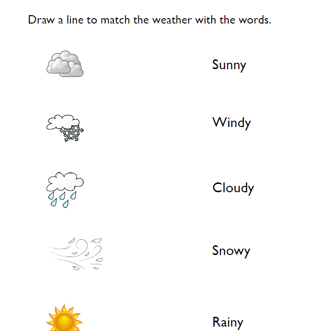 Identifying Weather Preschool Science Worksheet