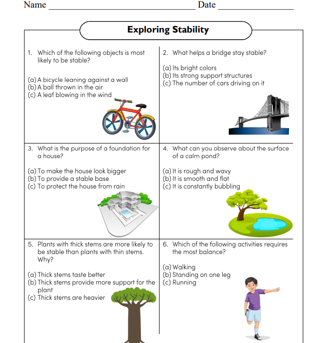 Exploring Stability Worksheet