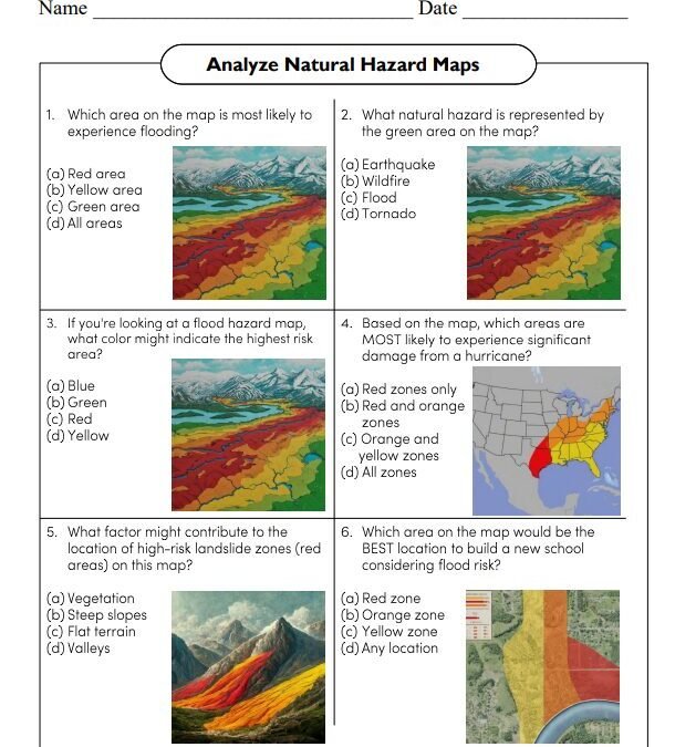 Natural Hazard Maps Worksheet