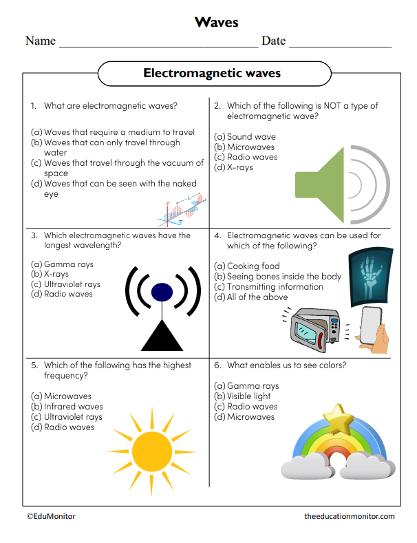 Waves Science Worksheet 5_EduMonitor Electromagnetic Waves Science Worksheet