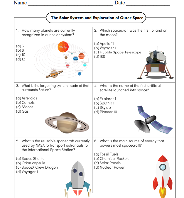 Solar System and the Quest for Space Exploration Worksheet