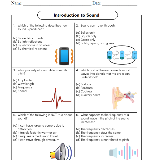 Introduction to Sound Science Worksheet