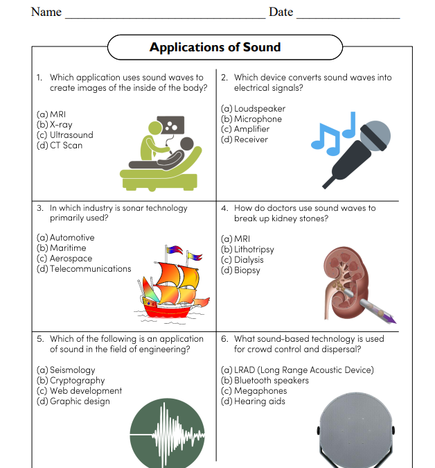 Applications of Sound Science Worksheet