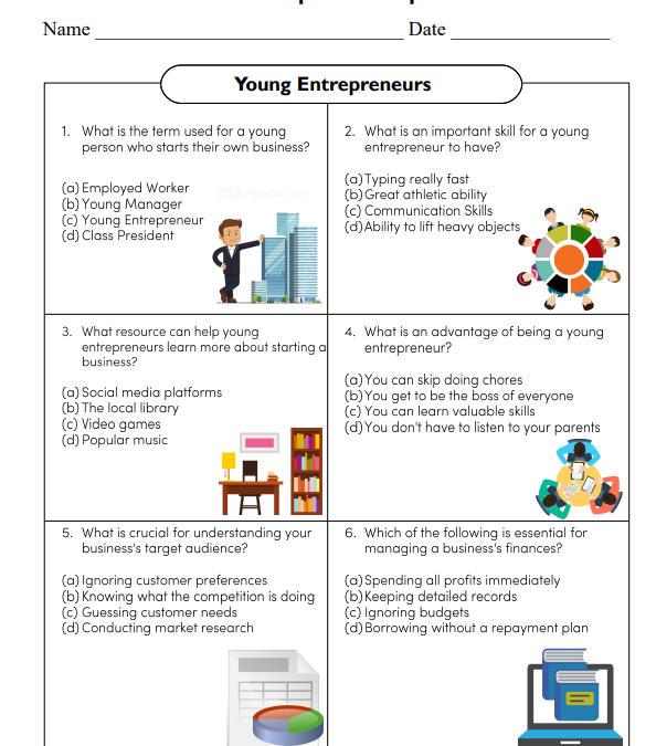 Entrepreneurship Financial Literacy Worksheet
