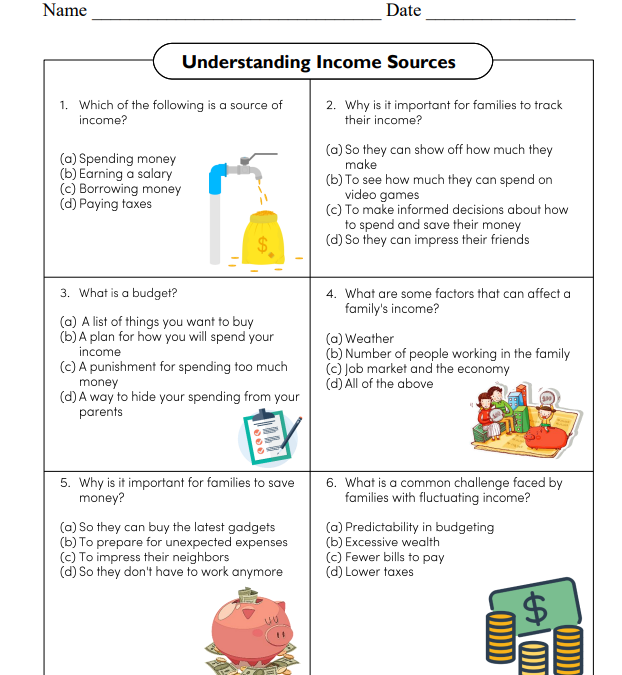 Understanding Income Sources Worksheet