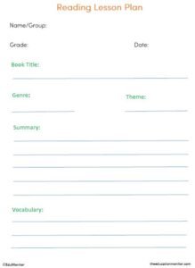 Editable Reading Lesson Plan Template for Teachers - EduMonitor ...