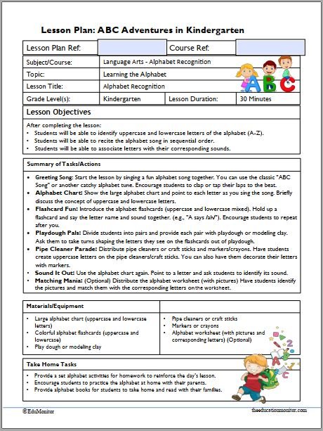 ABC Adventures in Kindergarten Lesson Plan