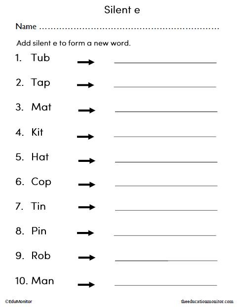 Magic e Phonics Worksheet for Kids