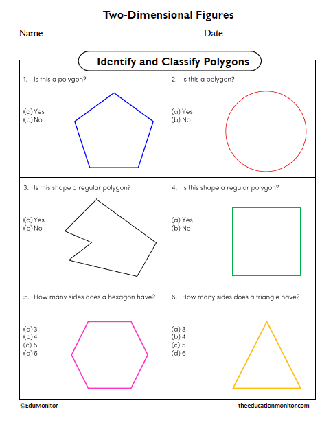 Polygons Seventh Grade Math Worksheet