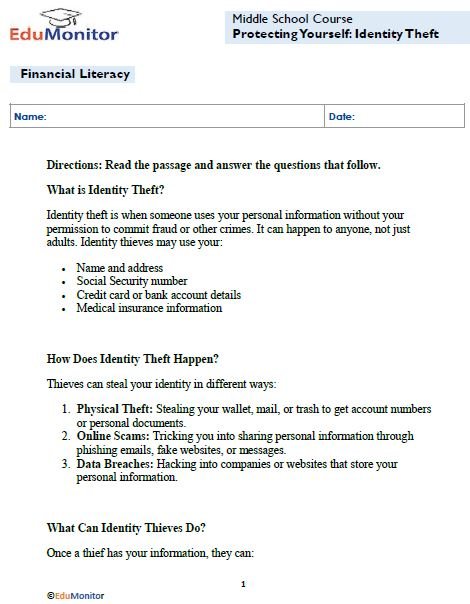 Protecting Yourself-Identity Theft booklet _EduMonitor