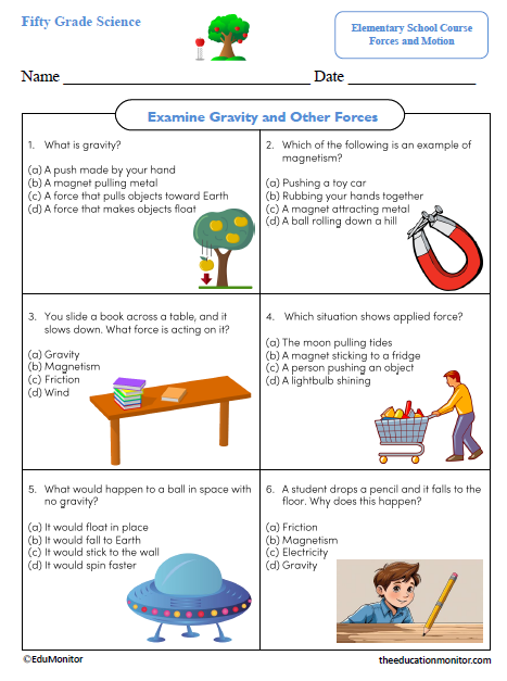 Examine Gravity and Other Forces Worksheet