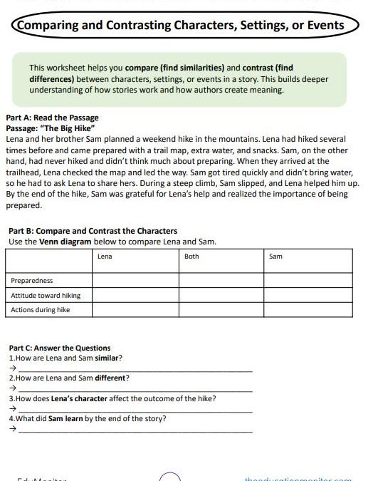Comparing and Contrasting Characters, Settings, or Events I Grade 5