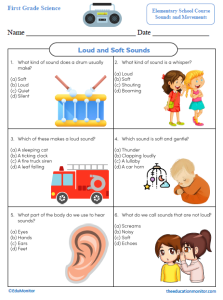 Loud and Soft Sounds First Grade Worksheet - EduMonitor | Science, Math ...