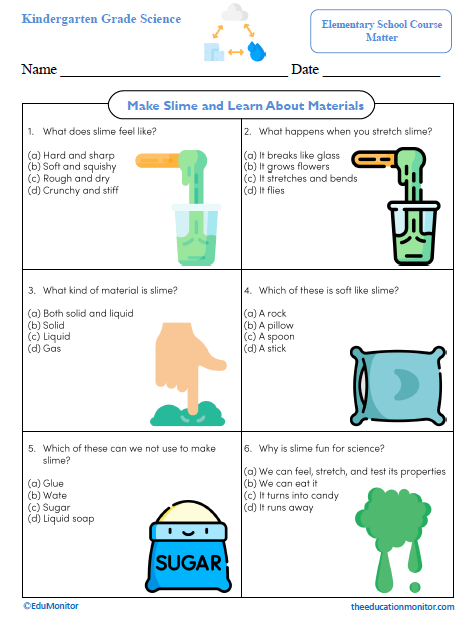 Make Slime and Learn About Materials Science Worksheet_Edumonitor Make Slime and Learn About Materials Kindergarten Science Worksheet