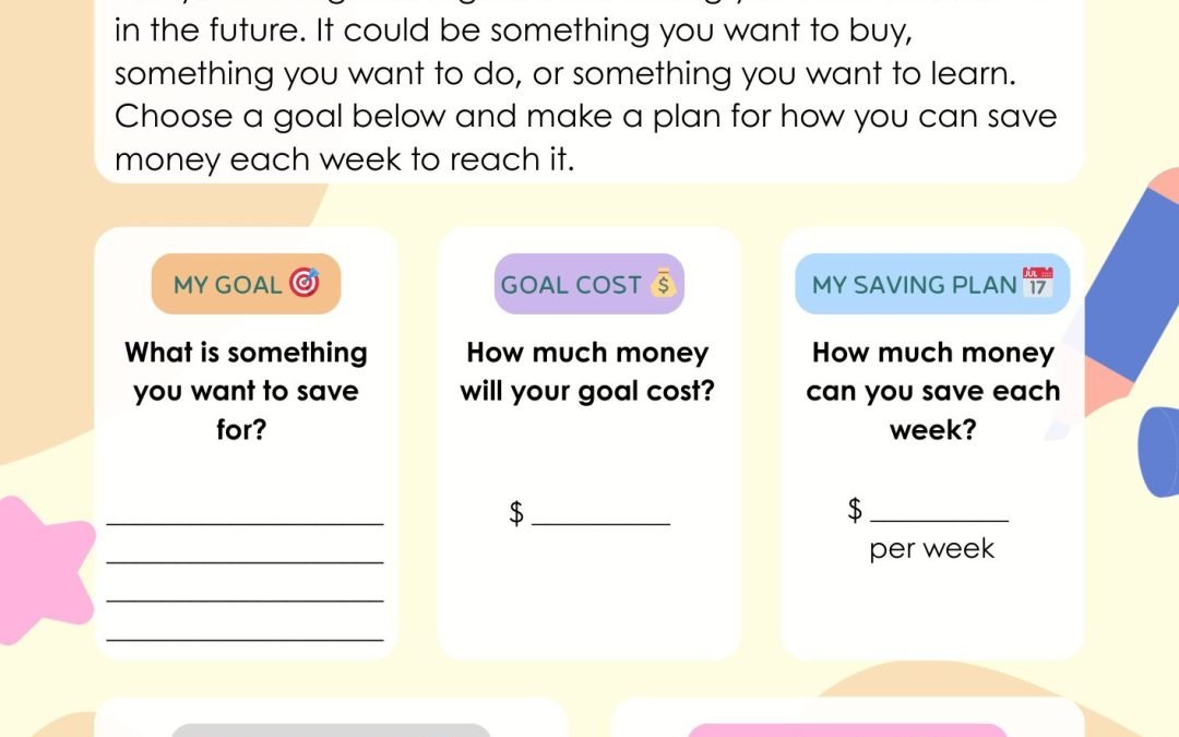 Why We Save 5th Grade Financial Literacy Worksheet