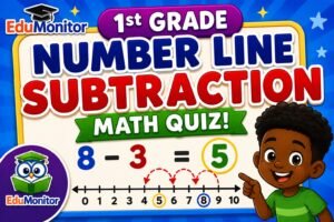 1st Grade Number Line Subtraction Math Quiz
