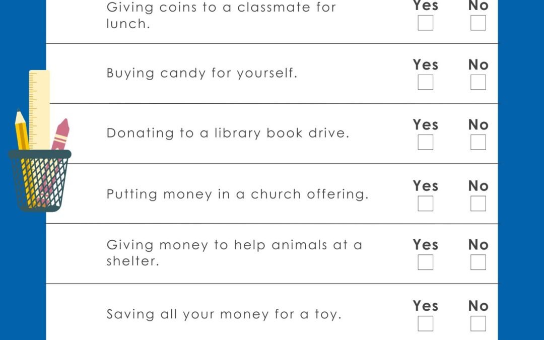 Helping Others with Money 2nd Grade Financial Literacy Worksheet