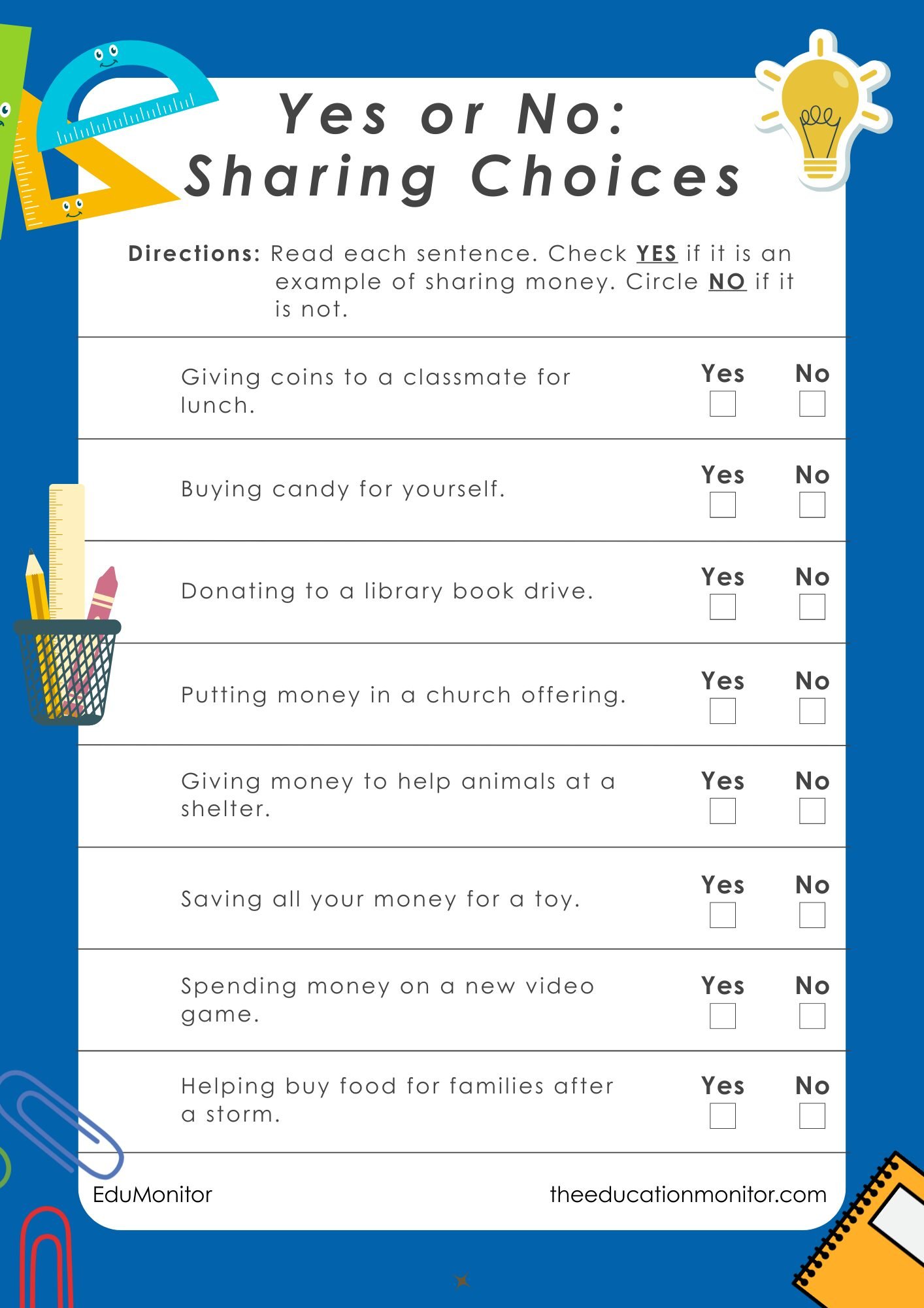 Helping Others with Money 2nd Grade Financial Literacy Worksheet Helping Others with Money 2nd Grade Financial Literacy Worksheet