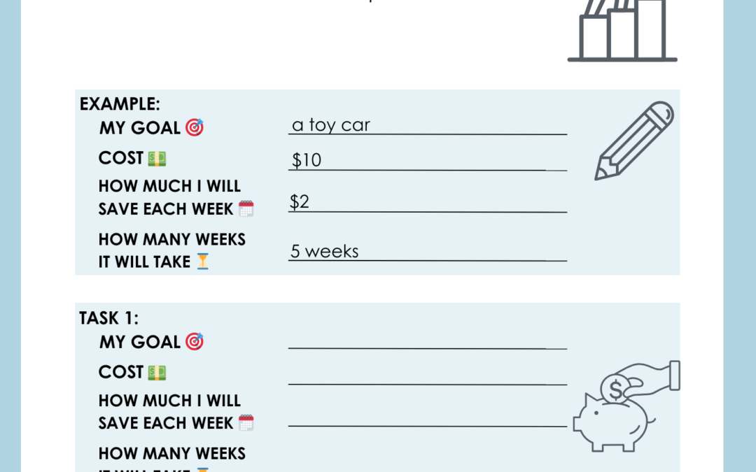 Setting Savings Goals 2nd Grade Financial Literacy Worksheet