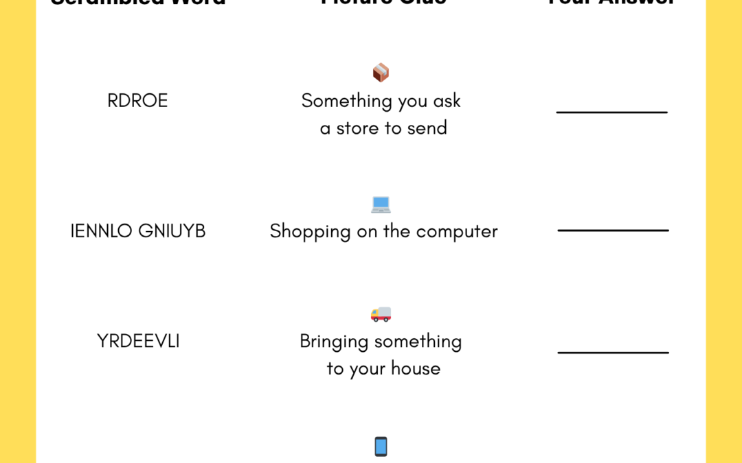 Online Buying Basics 2nd Grade Financial Literacy Worksheet