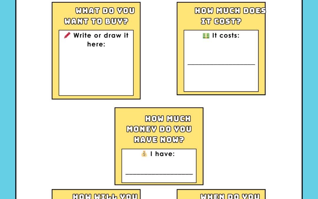 Planning for a Purchase 2nd Grade Financial Literacy Worksheet
