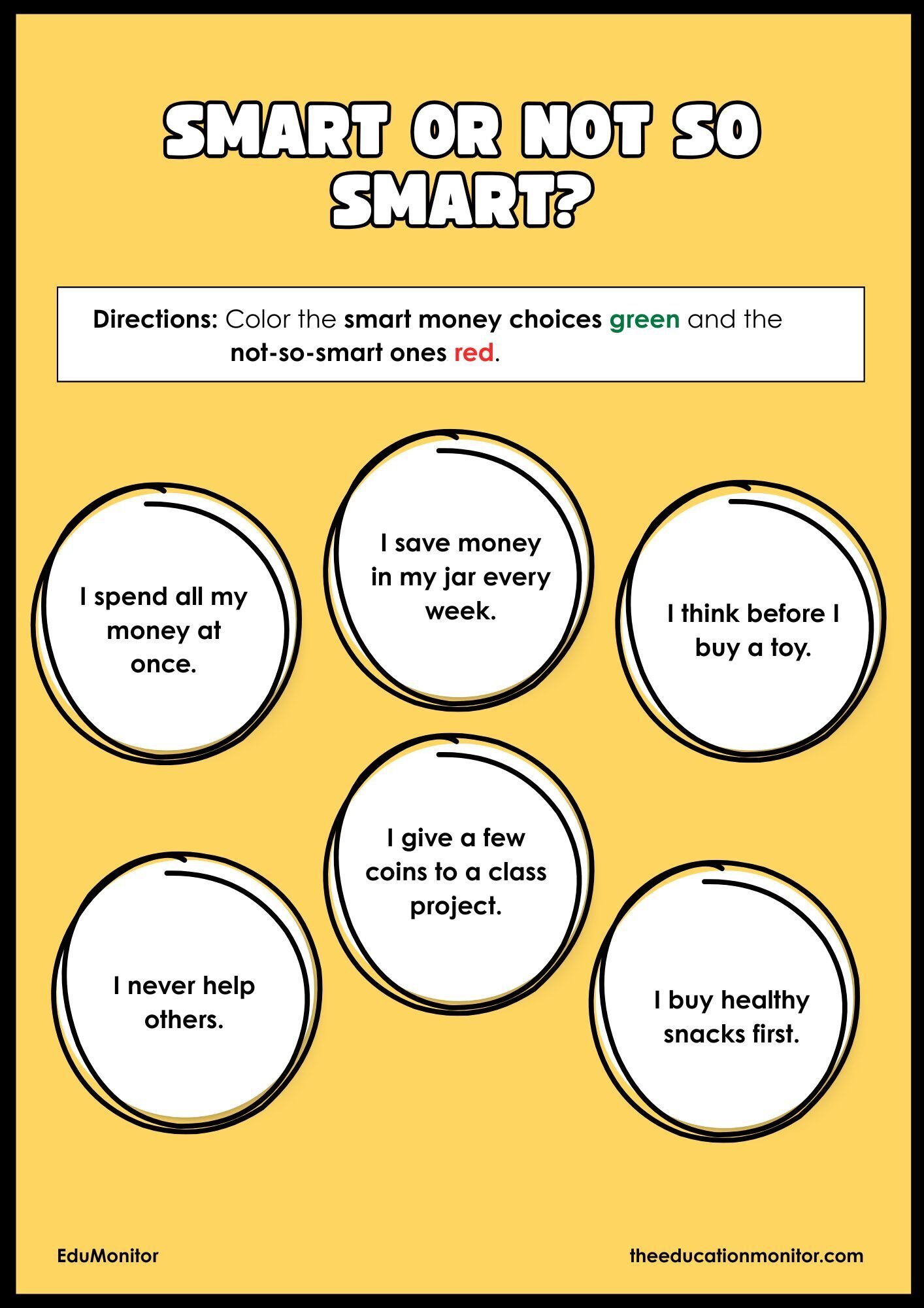 Smart Money Habits 2nd Grade Financial Literacy Worksheet Smart Money Habits 2nd Grade Financial Literacy Worksheet